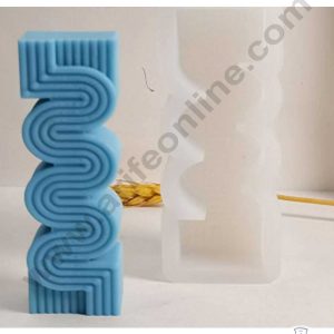 CAKE DECOR™ 3D Silicon 1 Cavity Small Geometric S-Line Shape Silicon Candle Moulds SBSP-DYF7015