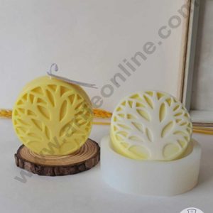 CAKE DECOR™ 3D Silicon 1 Cavity Tree Round  Shape Silicon Candle Moulds SBSP-DYF7022