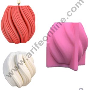 CAKE DECOR™ 3D Silicon 1 Cavity Wavy Twirl Shape Silicon Candle Moulds SBSP-DYF6833