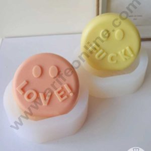 CAKE DECOR™ 3D Silicon 2 Cavity Love Fuck Round  Shape Silicon Candle Moulds SBSP-DYF7020-21