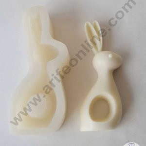 CAKE DECOR™ 3D Silicon 2 Cavity Right Left face Rabbit Shape Silicon Candle Moulds SBSP-DYF7023-24