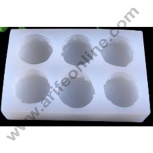 CAKE DECOR™ 3D Silicon 6 Cavity Macaroon Shaped Silicon Candle Moulds SBSP-DYF6081