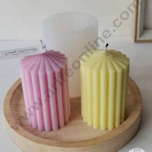 CAKE DECOR™ 3D Silicon 1 Cavity Long Lining Cylinder Shape Silicon Candle Moulds SBSP-DYF7012