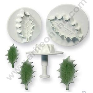 CAKE DECOR™ 3pcs Big Holly Leaf  Plunger Cutters Fondant Tool (A-209)
