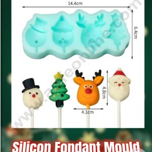CAKE DECOR™ 4 Cavity Christmas Theme Silicone Fondant Mold Silicon Marzipan Mould SBSP-DYF6878