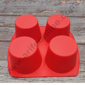 CAKE DECOR™ 4 Cavity Deep Muffin Cups Shape Silicon Muffin Mould Silicon Cupcake Mould (SBSM-879)