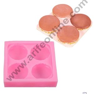 CAKE DECOR™ 4 Cavity Macaroon Shaped Silicon Candle Moulds SBSP- DYF6082