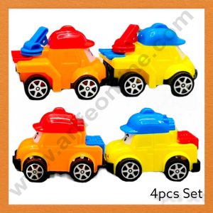 CAKE DECOR™ 4 Pieces Cartoon Construction Vehicle Toys Cake Toppers (SB-T-CJ4655)