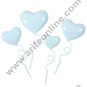 CAKE DECORβ’ 4 Pieces Plastic Heart Cake Toppers - Light Blue ( SBT-H-LBlue )