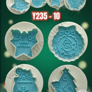 CAKE DECOR™ 4 pcs Christmas Theme Plastic Plunger Cutters Biscuit Cutters ( SBY235-10 )