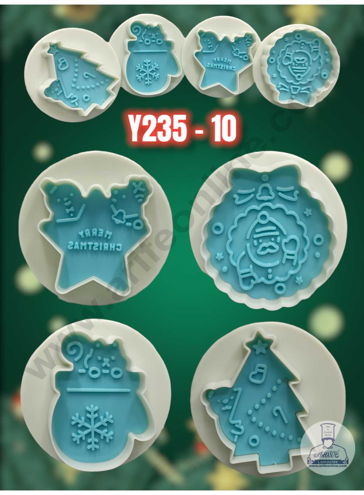 CAKE DECORβ’ 4 pcs Christmas Theme Plastic Plunger Cutters Biscuit Cutters ( SBY235-10 )