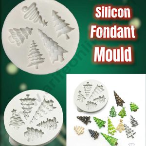 CAKE DECOR™ 5 Cavity Christmas Trees Silicone Fondant Mold Silicon Marzipan Mould SBSP-DYF6872