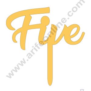 CAKE DECOR™ 5 Inch Golden Acrylic Number Toppers - FIVE