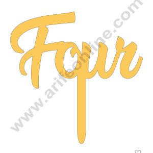 CAKE DECOR™ 5 Inch Golden Acrylic Number Toppers - FOUR