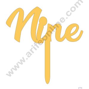 CAKE DECOR™ 5 Inch Golden Acrylic Number Toppers - NINE