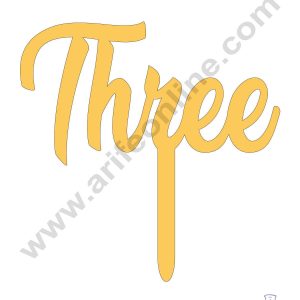 CAKE DECOR™ 5 Inch Golden Acrylic Number Toppers - THREE