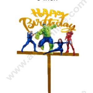 CAKE DECORβ’ 5 Inch Imported Printed Cake and Cupcake Topper - Happy Birthday Avengers Theme (SBMT-IMP-007)
