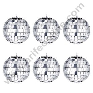 CAKE DECOR™ 5 cm Mirror Disco Balls Topper For Cake and Cupcake Decoration - ( 6 pcs Pack )