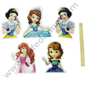 CAKE DECOR™ 5 pcs Disney Princess Paper Topper For Cake And Cupcake (SBMT-PT-100)