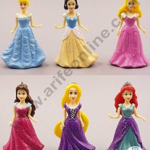 CAKE DECOR™ 6 Pcs Set Tangled Barbie Dolls Toys for Cake Toppers