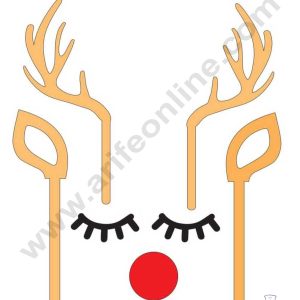 CAKE DECOR™ 7 pcs Set Reindeer Antlers Acrylic Finishing Cake Topper - Reindeer Antlers ( SBMT-RAT-01 )