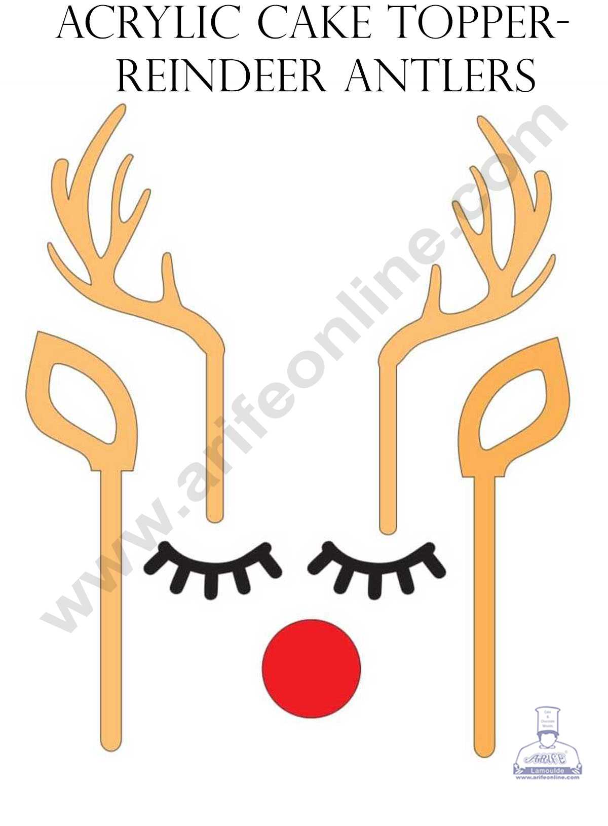CAKE DECOR™ 7 pcs Set Reindeer Antlers Acrylic Finishing Cake Topper - Reindeer Antlers ( SBMT-RAT-01 )