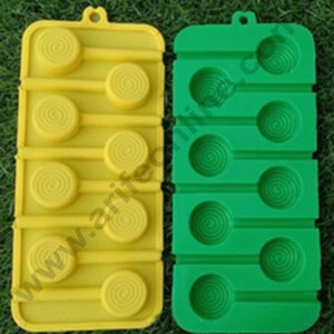 CAKE DECOR™ 8 Cavity Round Frill Shape Silicon Lollipop Mould , Chocolate Mould, Ice Mould, Chocolate Decorating Mould (SBSM-896)