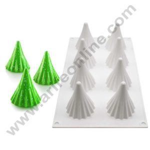 CAKE DECOR™ 8 Cavity Tree Shape Silicon Muffin Mould Silicon Cupcake Mould (SBSM-857)