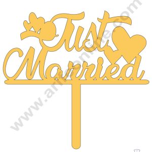 CAKE DECOR™ Golden Acrylic Cake Topper - Just Married ( SBMT-JM-002 )