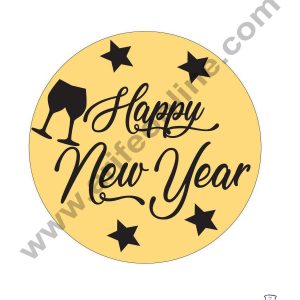 CAKE DECORβ’ Acrylic Happy New Year Coin Topper for Cake and Cupcakes ( SBMT-Coin-031 )
