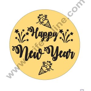 CAKE DECORβ’ Acrylic Happy New Year Coin Topper for Cake and Cupcakes ( SBMT-Coin-032 )