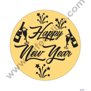 CAKE DECORβ’ Acrylic Happy New Year Coin Topper for Cake and Cupcakes ( SBMT-Coin-033 )