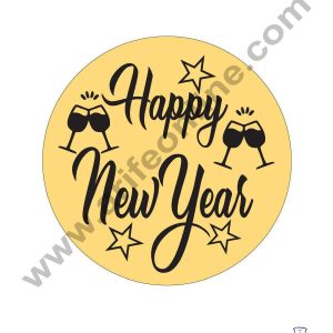 CAKE DECORβ’ Acrylic Happy New Year Coin Topper for Cake and Cupcakes ( SBMT-Coin-034 )