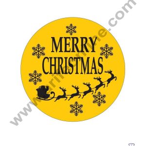 CAKE DECORβ’ Acrylic Merry Christmas Coin Topper for Cake and Cupcakes ( SBMT-Coin-016 )