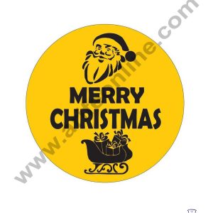 CAKE DECORβ’ Acrylic Merry Christmas Coin Topper for Cake and Cupcakes ( SBMT-Coin-017 )