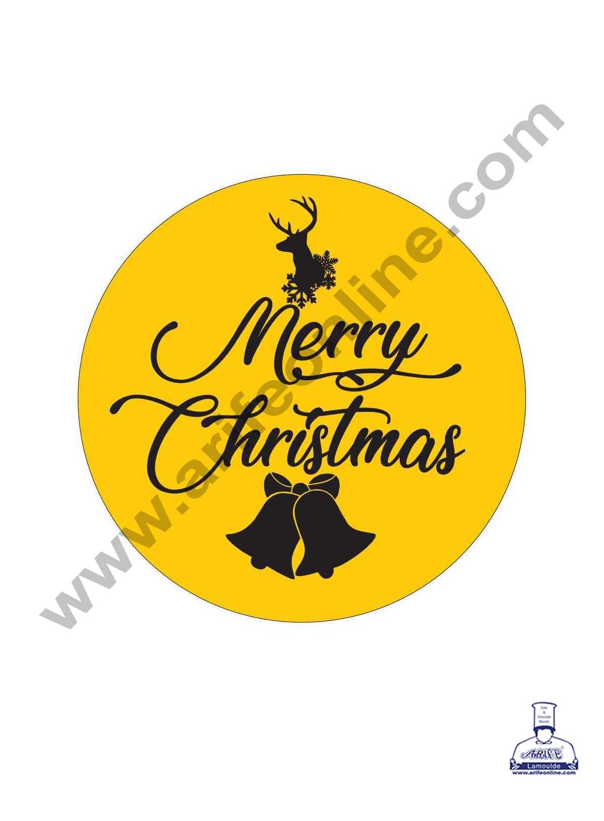 CAKE DECOR™ Acrylic Merry Christmas Coin Topper for Cake and Cupcakes ( SBMT-Coin-018 )