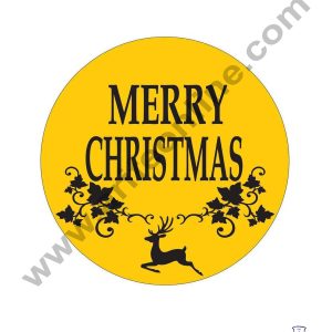 CAKE DECORβ’ Acrylic Merry Christmas Coin Topper for Cake and Cupcakes ( SBMT-Coin-019 )