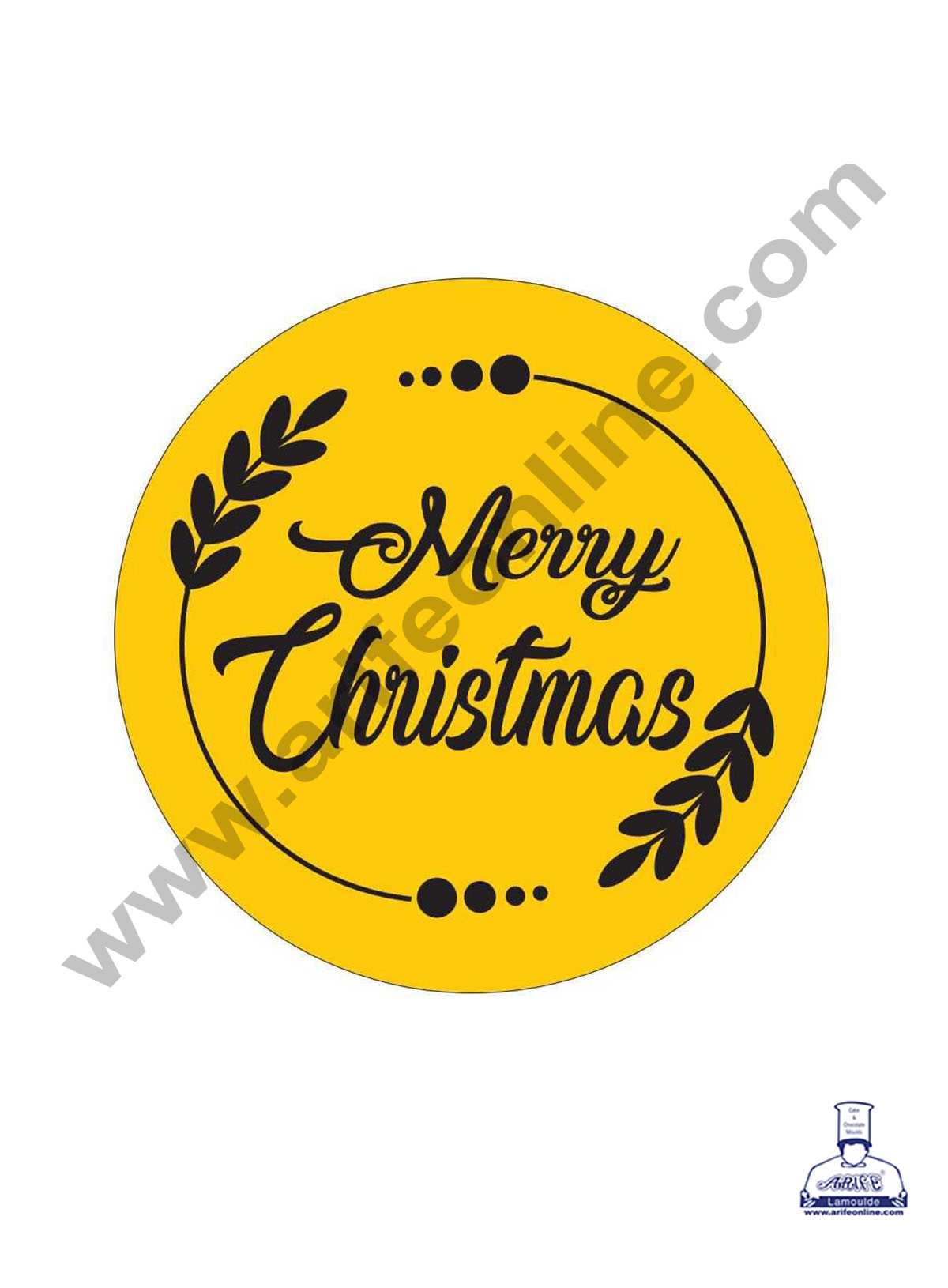 CAKE DECOR™ Acrylic Merry Christmas Coin Topper for Cake and Cupcakes ( SBMT-Coin-020 )