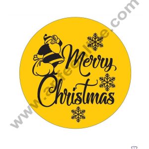 CAKE DECOR™ Acrylic Merry Christmas Coin Topper for Cake and Cupcakes ( SBMT-Coin-021 )