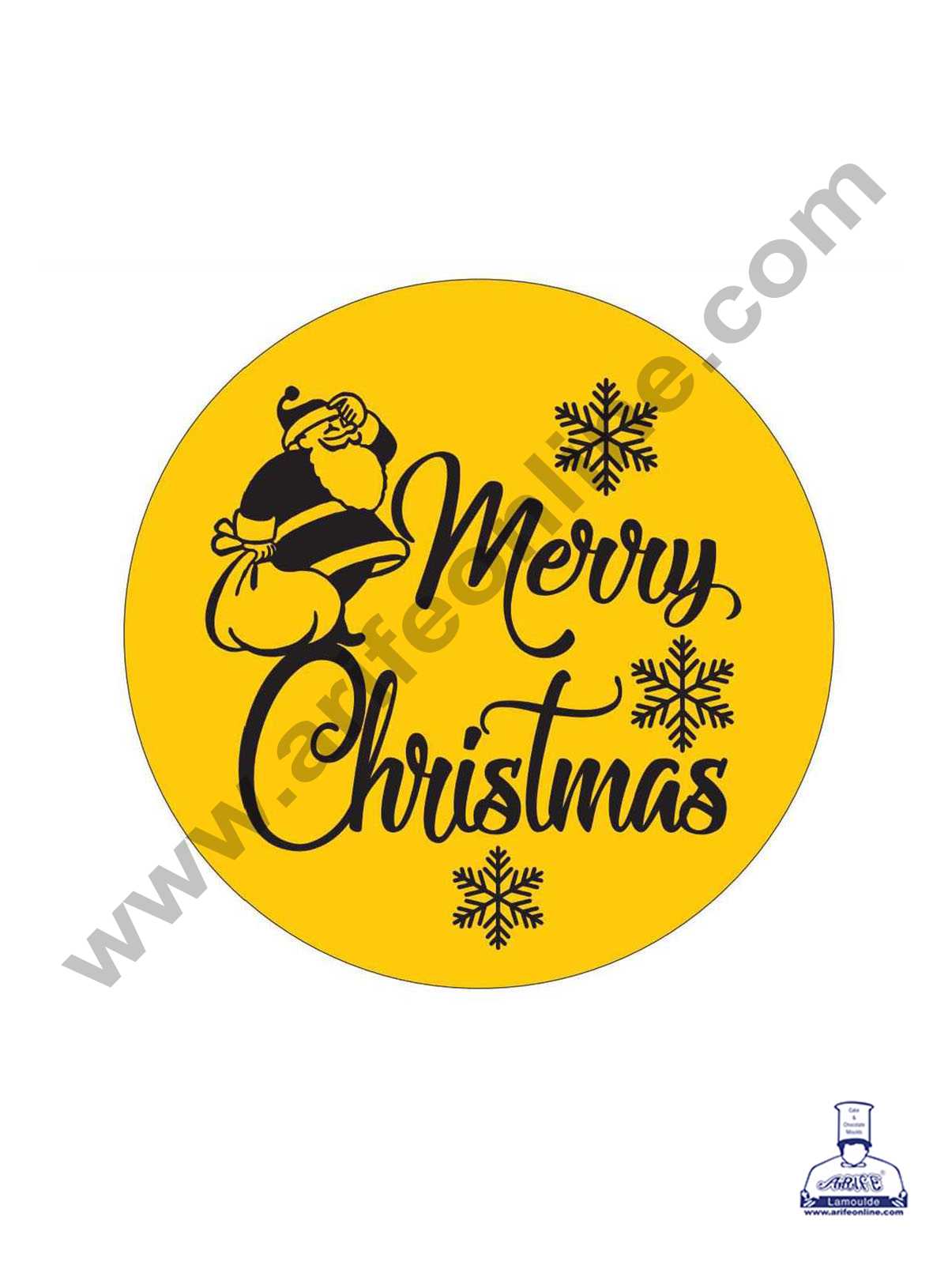 CAKE DECOR™ Acrylic Merry Christmas Coin Topper for Cake and Cupcakes ( SBMT-Coin-021 )