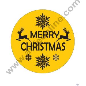 CAKE DECOR™ Acrylic Merry Christmas Coin Topper for Cake and Cupcakes ( SBMT-Coin-023 )