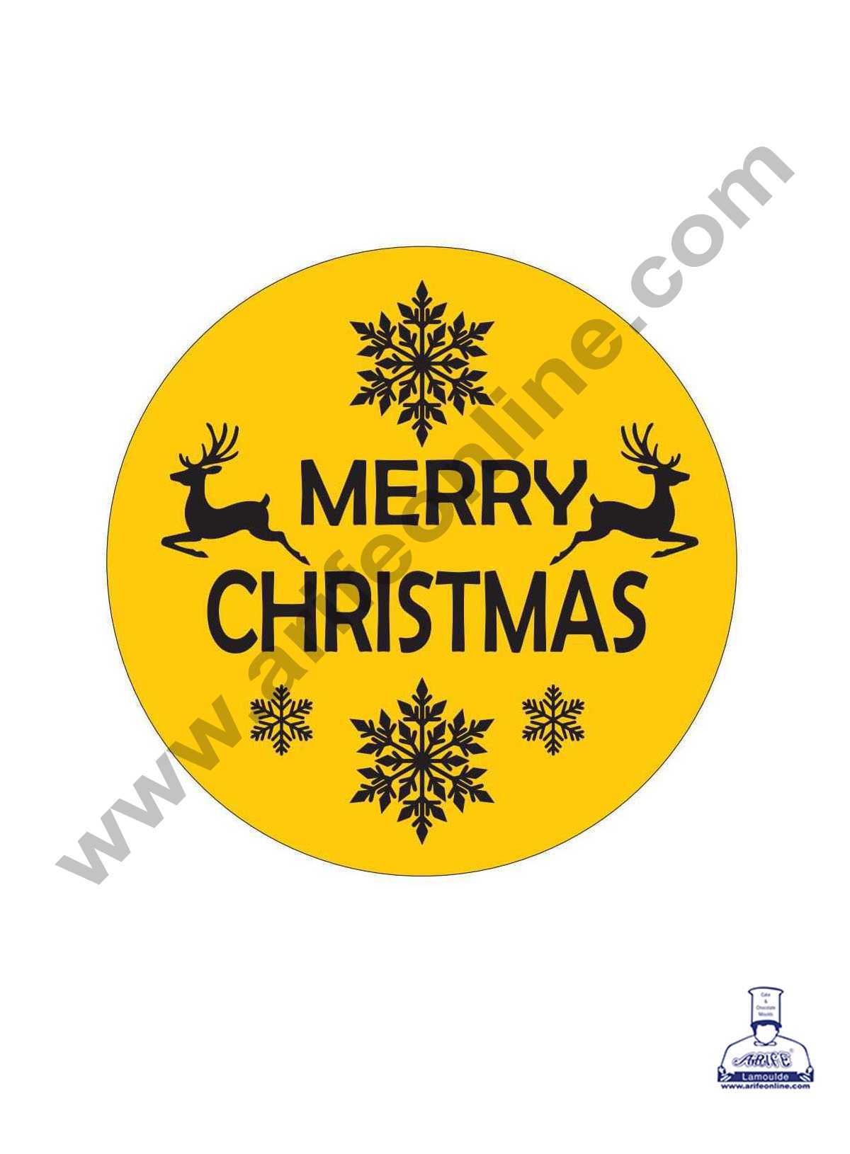 CAKE DECOR™ Acrylic Merry Christmas Coin Topper for Cake and Cupcakes ( SBMT-Coin-023 )