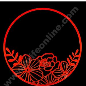 CAKE DECOR™ Acrylic Round Flower Cake Topper - Red ( SBMT-FLOWER-03 )