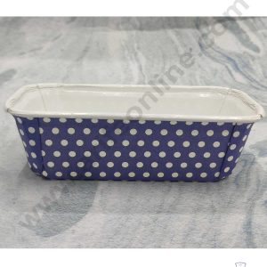 CAKE DECORβ’ Bake & Serve Paper Baking Mould - Dark Blue Polka Dot Plum Cake Mould (10 Pcs Pack)
