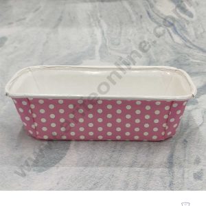 CAKE DECORβ’ Bake & Serve Paper Baking Mould - Light Pink Polka Dot Plum Cake Mould (10 Pcs Pack)