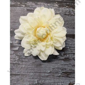 CAKE DECOR™ Big Dahlia Artificial Flower For Cake Decoration – Light Yellow ( 10 pc pack )