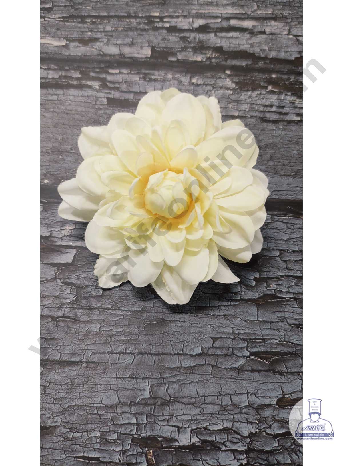 CAKE DECOR™ Big Dahlia Artificial Flower For Cake Decoration – Light Yellow ( 10 pc pack )