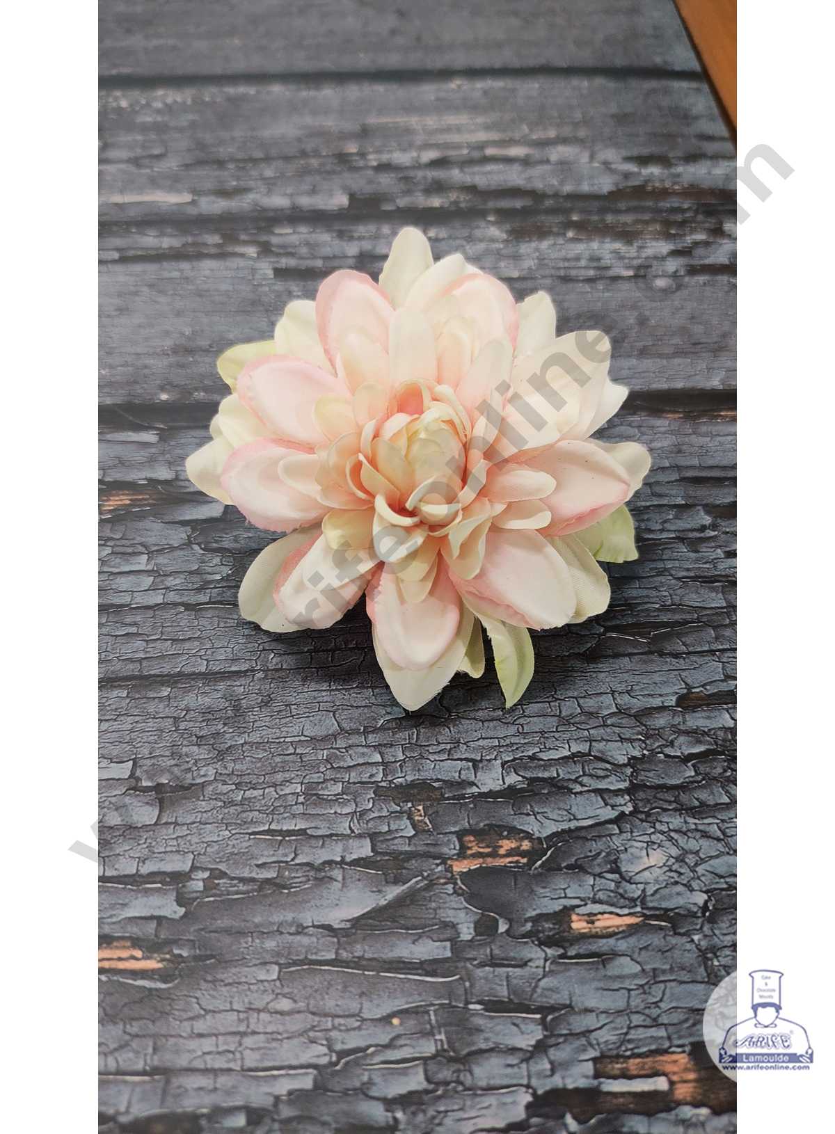 CAKE DECOR™ Big Dahlia Artificial Flower For Cake Decoration – Peach ( 10 pc pack )