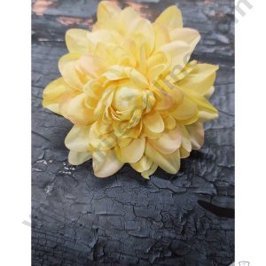 CAKE DECOR™ Big Dahlia Artificial Flower For Cake Decoration – Yellow ( 10 pc pack )