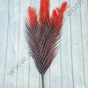CAKE DECOR™ Black Red Color Artificial Pampas Grass With Reeds For Cake Decoration Bouquet Wedding Party Centerpieces Decorative – Black Red (1 Stick)